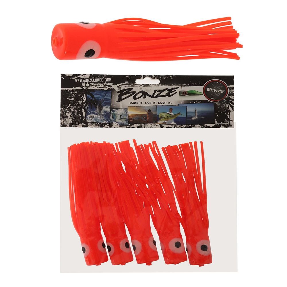 Bonze Chugger Head Skirted Game Lure Small Qty 5 Orange