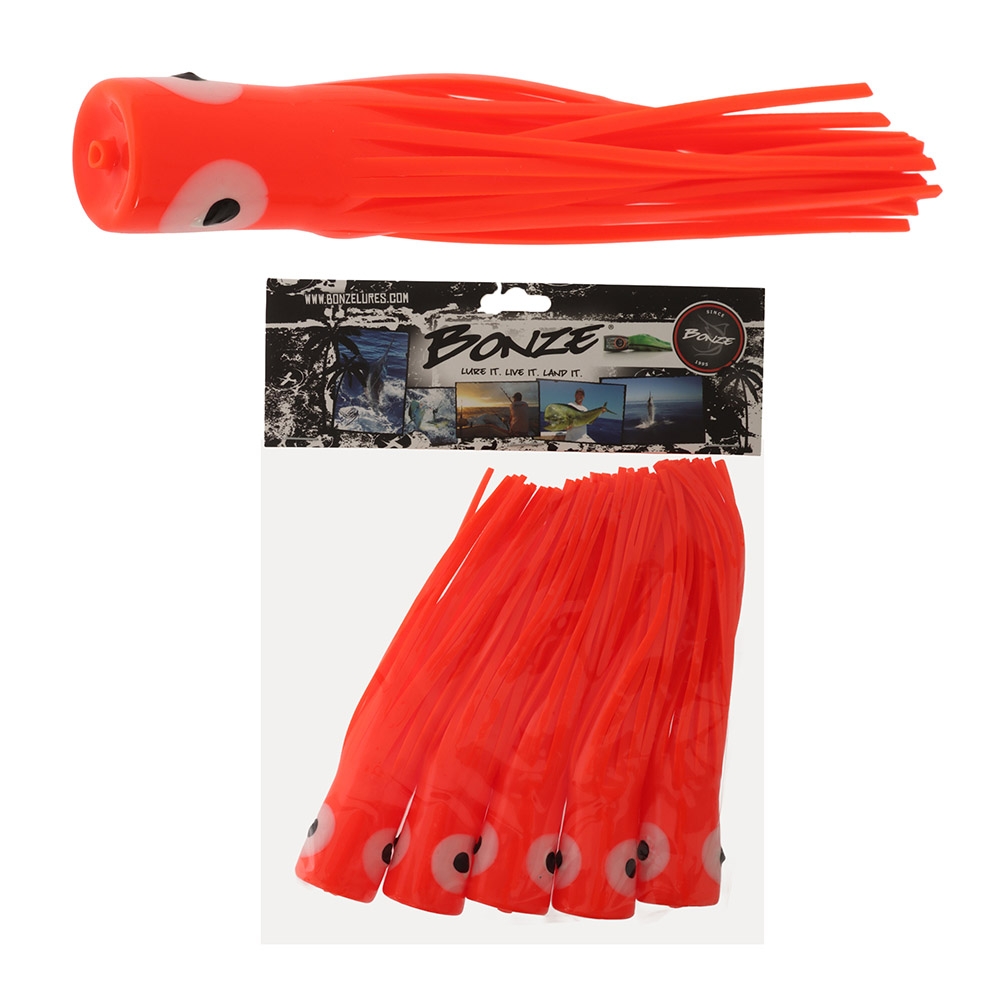 Bonze Chugger Head Skirted Game Lure Large Qty 5 Orange