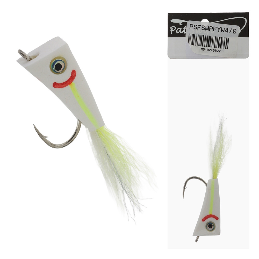 Pat Swift Saltwater Popper Fly 4/0 Fluorescent Yellow/White