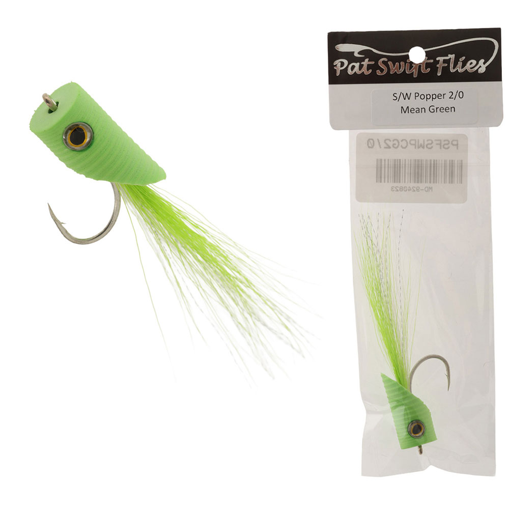 Pat Swift Saltwater Popper Fly Chartreuse/Green 2/0