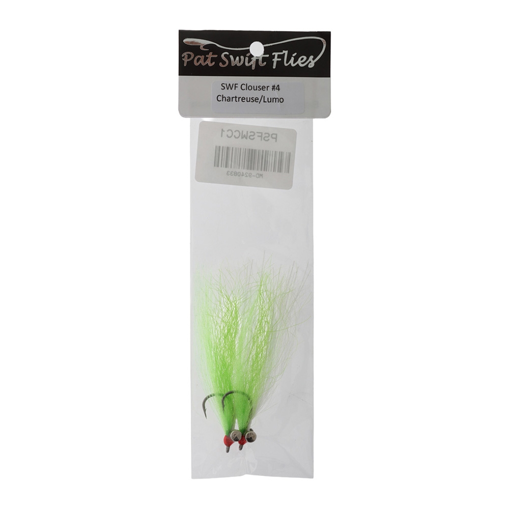 Pat Swift Saltwater Clouser Fly Chartreuse/Lumo #4 