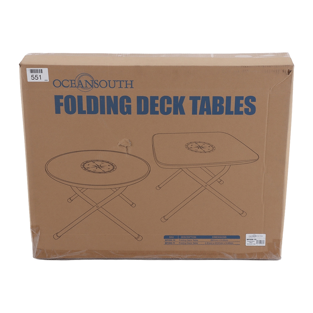 Oceansouth Portable Round Aluminium Folding Deck Table 61 x 49cm