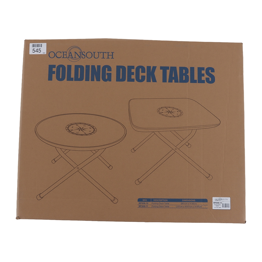 Oceansouth Portable Aluminium Folding Deck Table 61 x 61 x 49cm