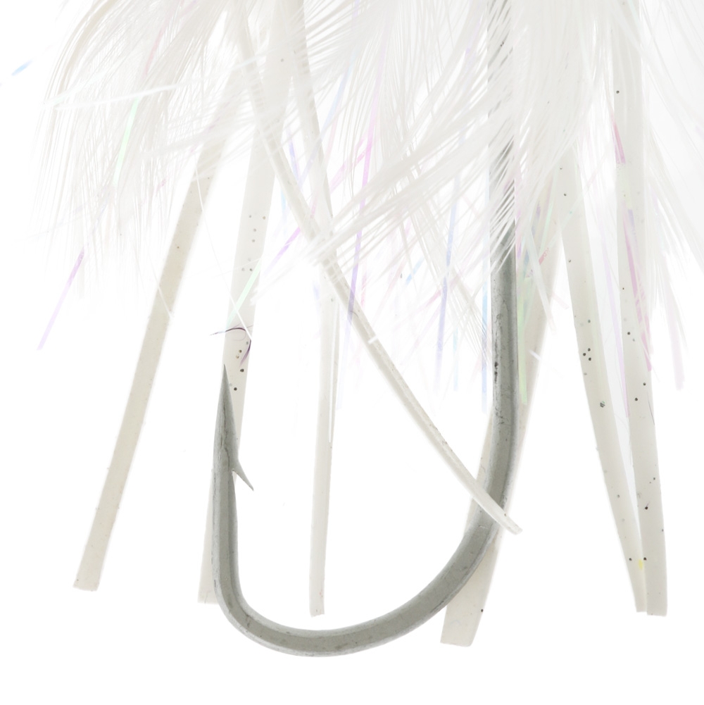 Williamson Flash Feather Rigged Tuna Lure 5in Pearl White