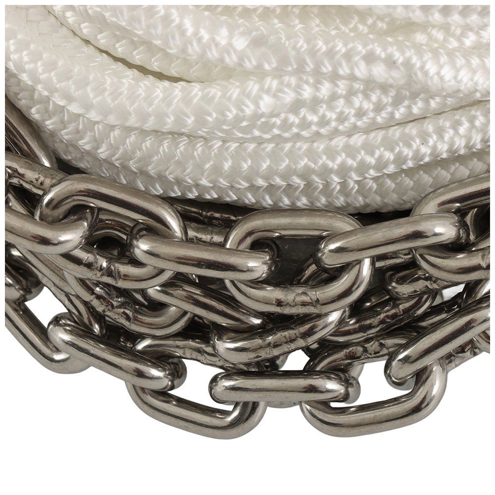 Abel Double Braid Nylon Anchor Rope & Stainless Chain Kit - 12mm x 100m Rope + 7mm x 10m Chain