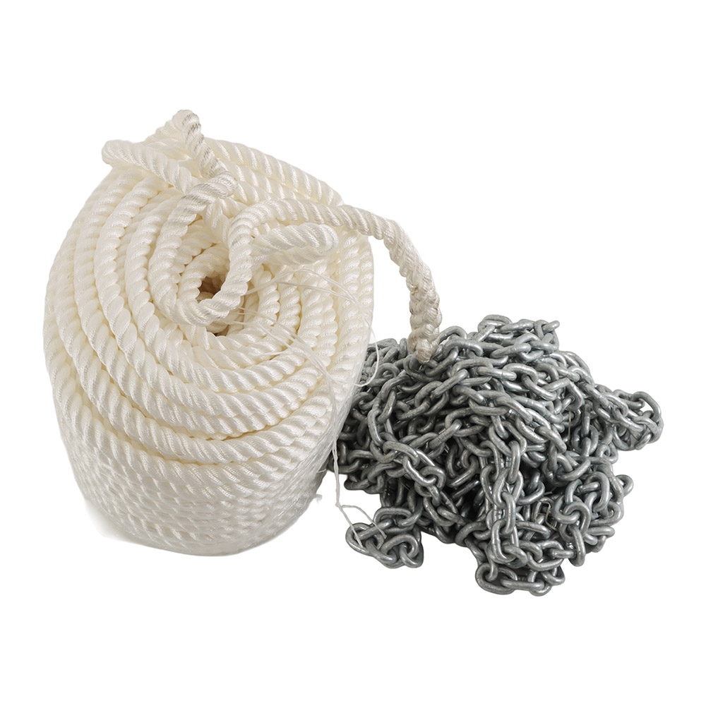 Abel 3-Strand Nylon Anchor Rope & Galvanised Chain Kit - 24mm x 100m Rope + 12mm x 20m Chain