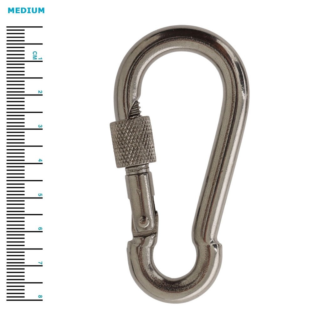 Stainless Steel Safety Carabiner with Screw Lock