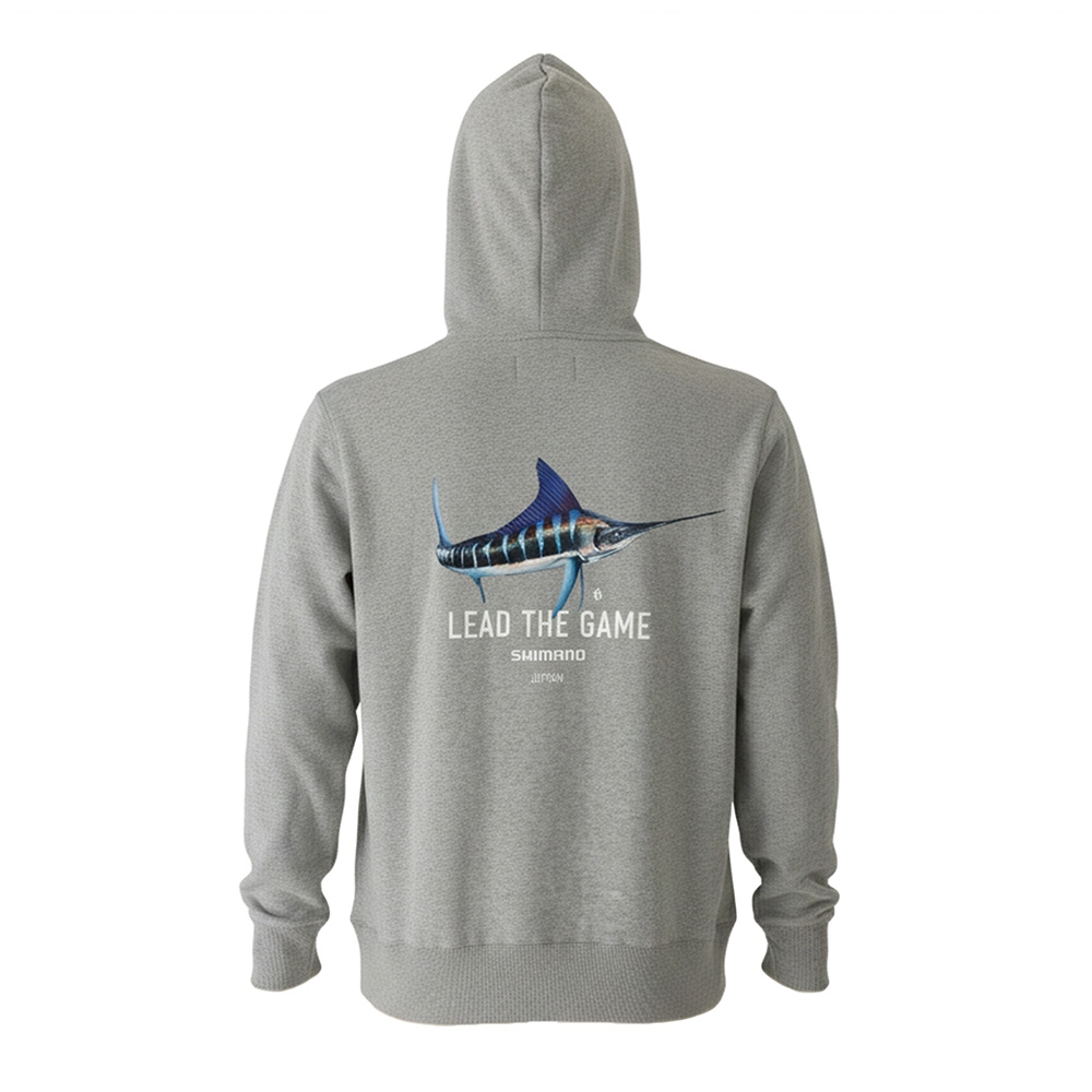 Shimano Kubota Billfish Classic Lead The Game Pullover Hoodie Grey
