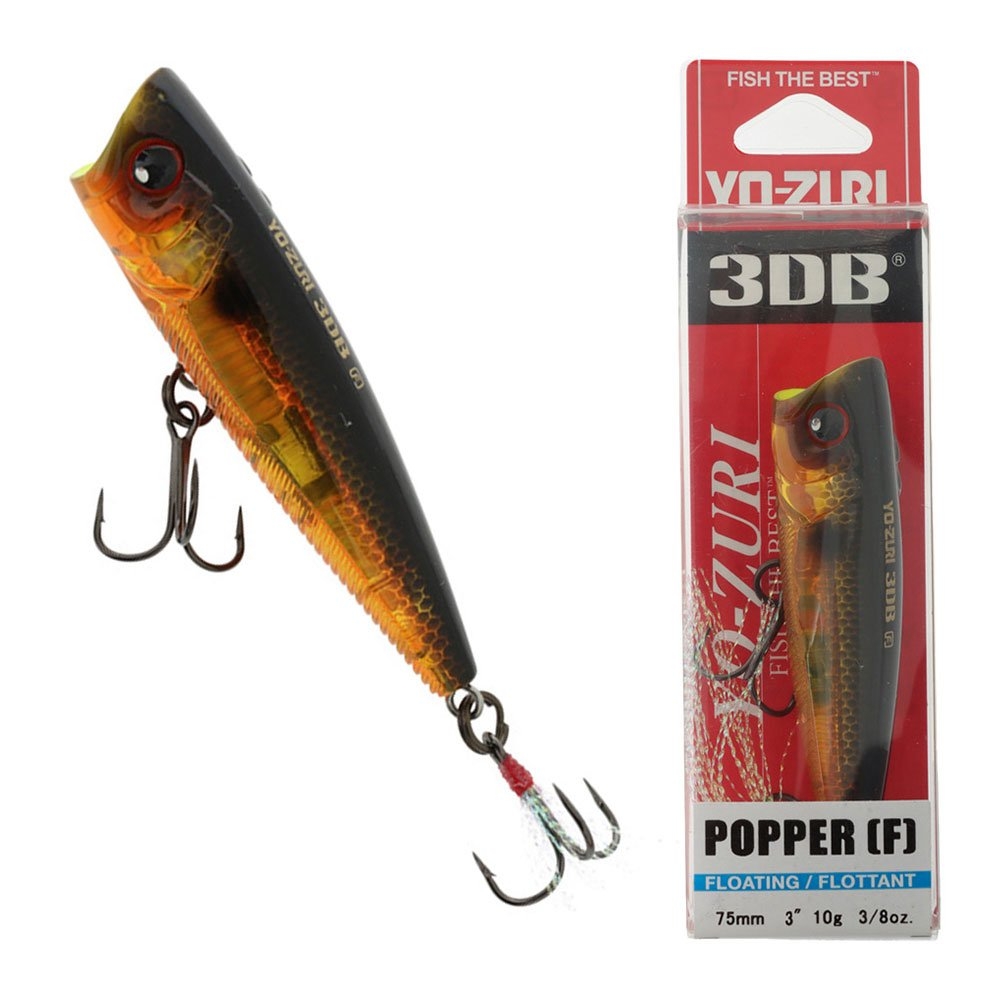 Yo-Zuri 3DB Popper Floating Lure 75mm 10g Prism Gold Black