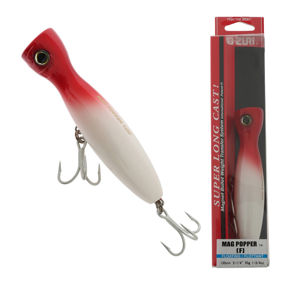 Yo-Zuri Mag Popper Floating Lure 130mm 50g Pearl Red Head