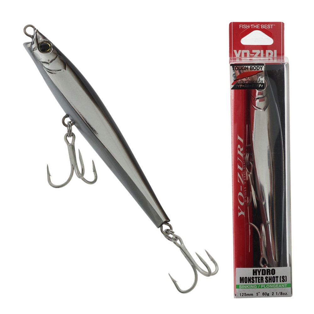Yo-Zuri Hydro Monster Shot Sinking Stickbait Lure 125mm 60g Black Silver