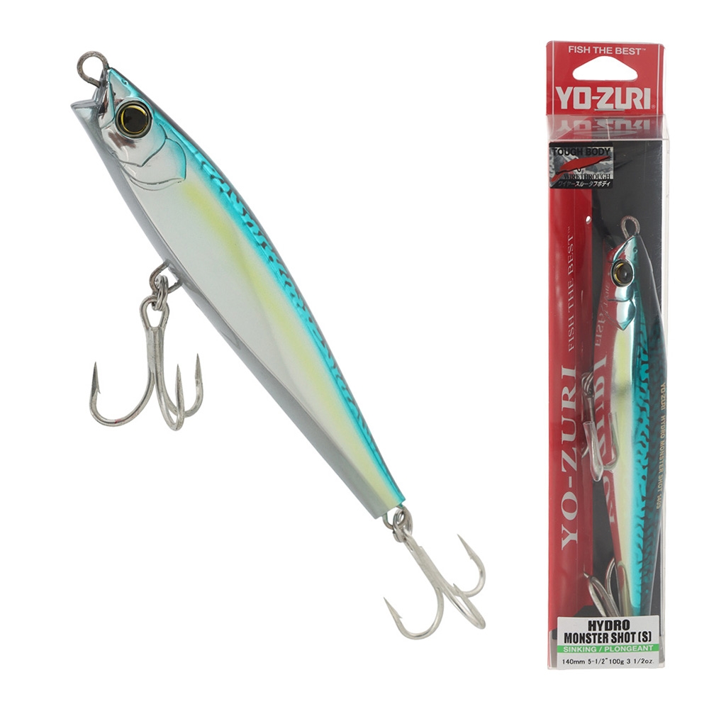 Yo-Zuri Hydro Monster Shot Sinking Stickbait Lure 140mm 100g Green Mackerel