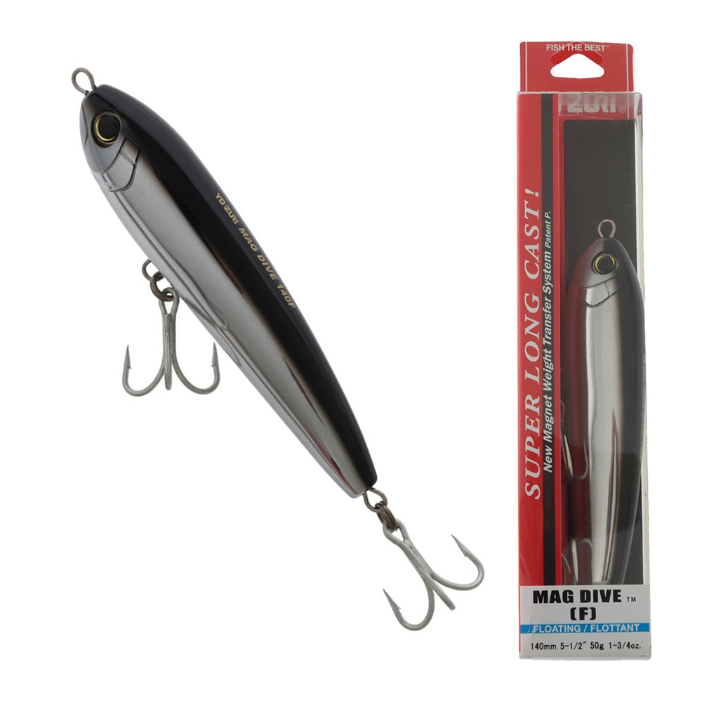 Yo-Zuri Mag Dive Floating Diving Pencil Lure 140mm 50g Black Silver