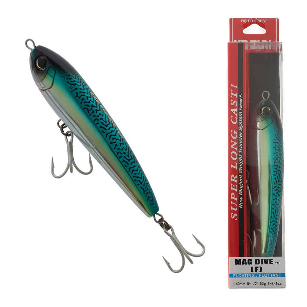 Yo-Zuri Mag Dive Floating Diving Pencil Lure 140mm 50g Green Mackerel
