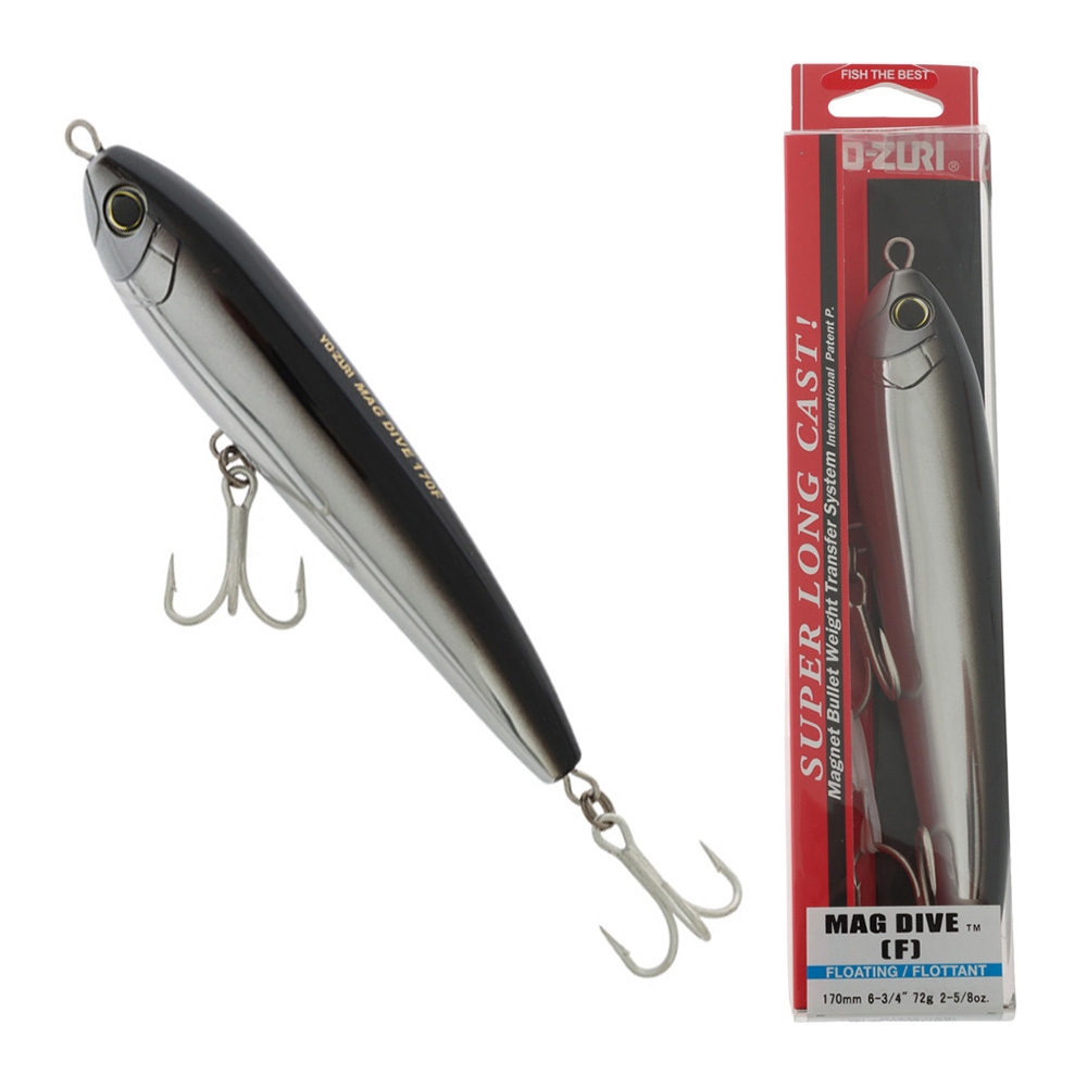 Yo-Zuri Mag Dive Floating Diving Pencil Lure 170mm 80g Black Silver