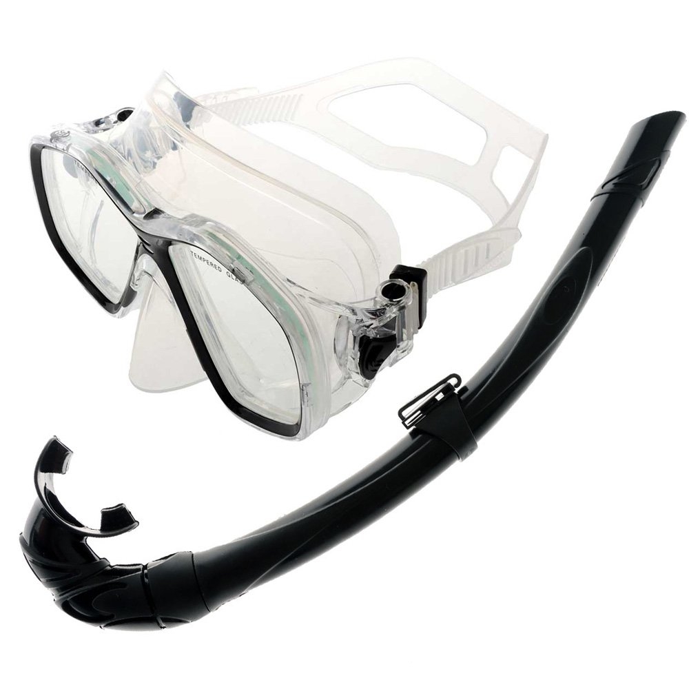 Sea Harvester M276 Freediver Dive Mask and Snorkel Set Clear/Black