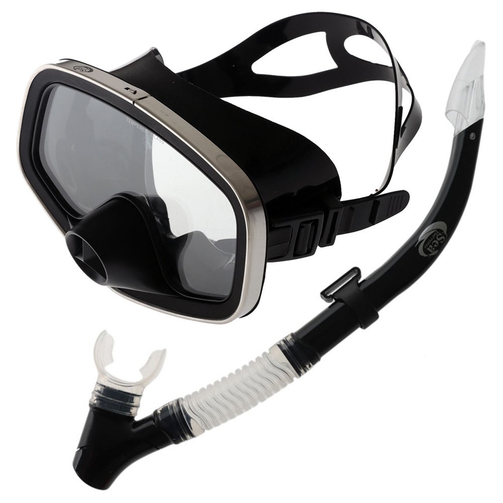 Sea Harvester M103 Pacifica Silicone Dive Mask and Snorkel Set Black