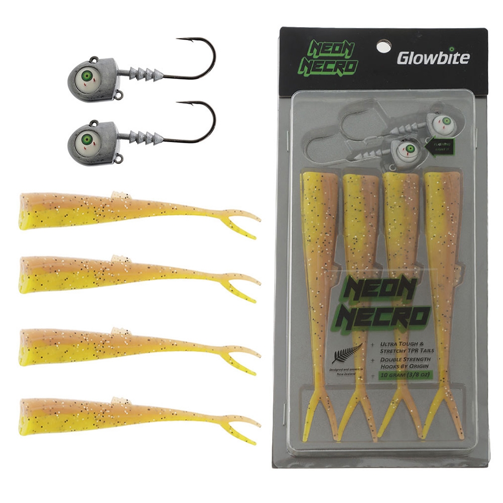 Glowbite Neon Necro Flashing Soft Bait 6in 20g Caramello