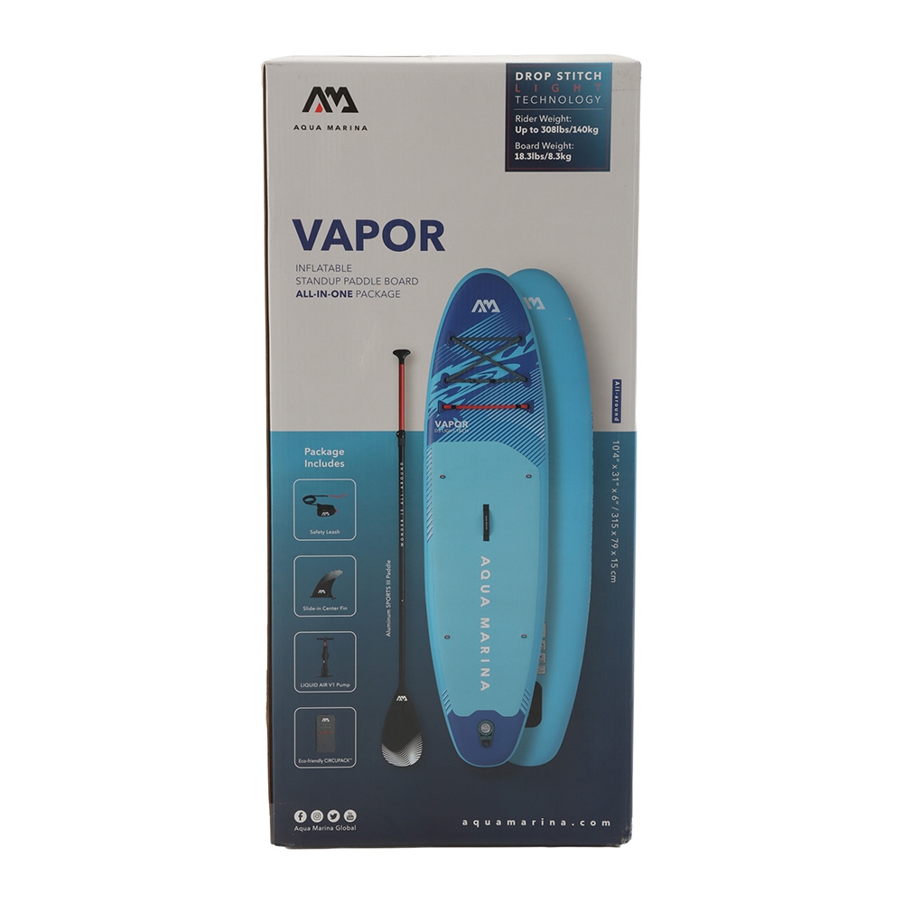 Aqua Marina 2026 Vapor All-Around Inflatable Stand Up Paddle Board 10ft 4in