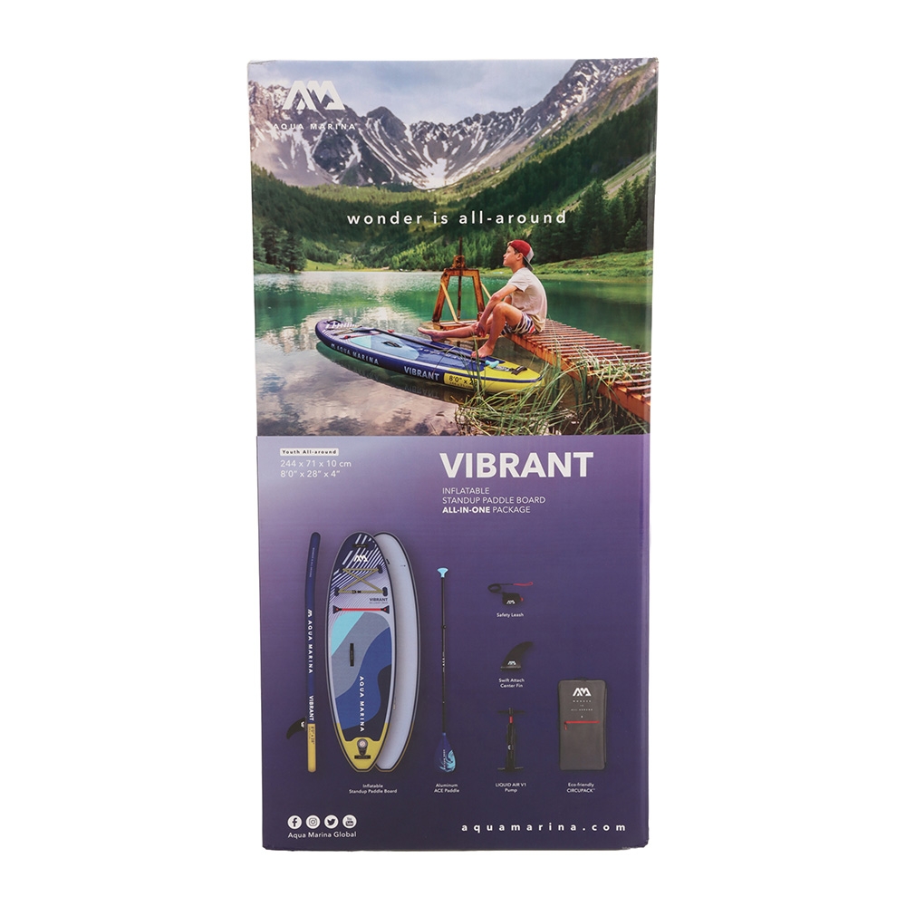 Aqua Marina Vibrant Youth Inflatable Stand Up Paddle Board 8ft