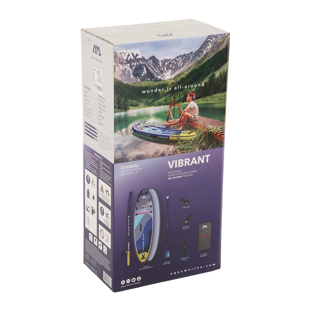 Aqua Marina Vibrant Youth Inflatable Stand Up Paddle Board 8ft