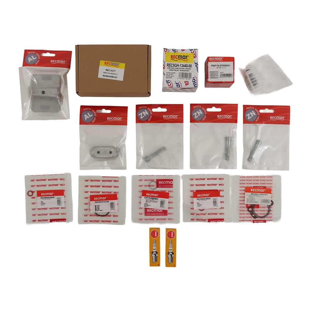 Recmar Service Maintenance Kit for Yamaha F25A 1998-2009 Outboard Engines