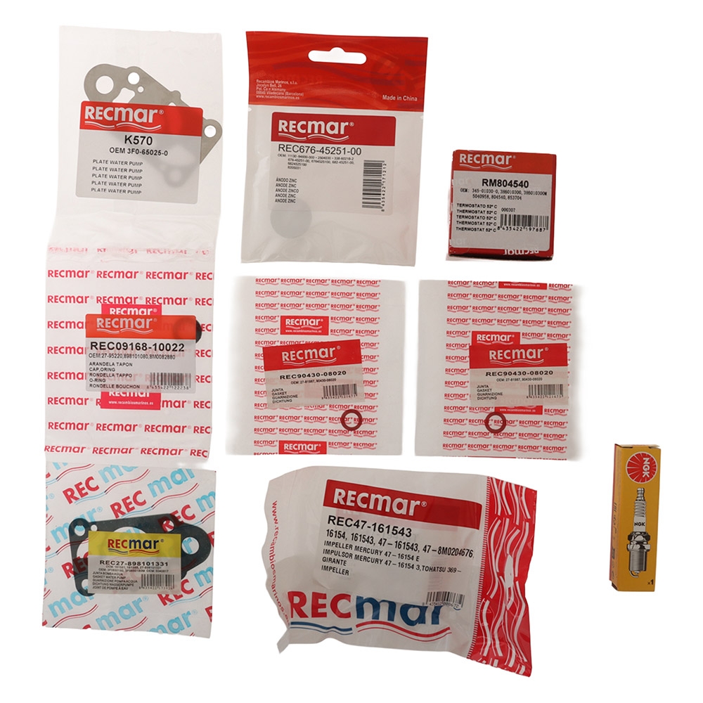 Recmar Service Maintenance Kit for Mercury/Mariner 4-Stroke 2.5HP/3.5HP Outboard Engines