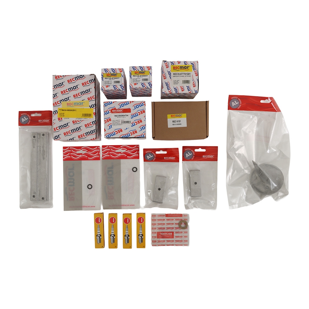 Recmar Service Maintenance Kit for Mercury/Mariner 4-Stroke 75HP/80HP/90HP/100HP/115HP EFI Outboard Engines