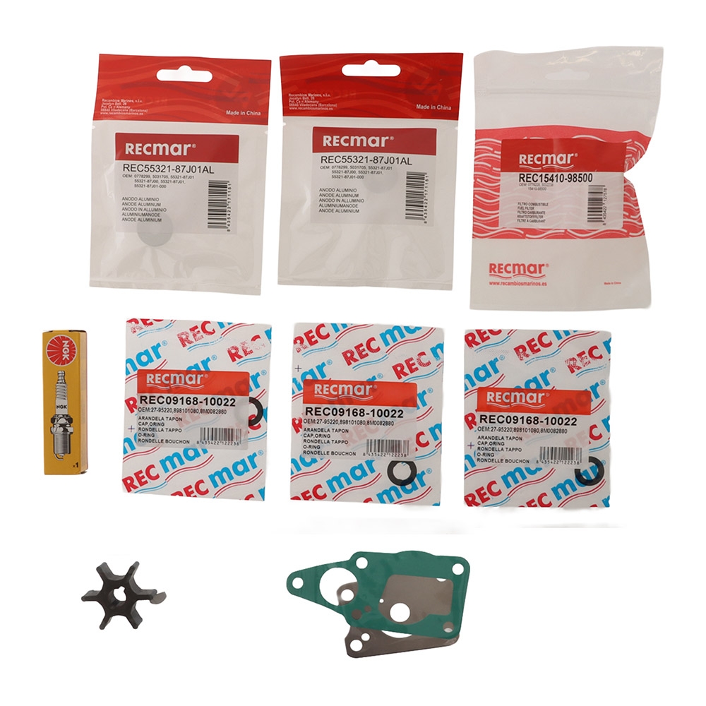 Recmar Service Maintenance Kit for Suzuki DF4/DF5/DF6 2011 Onwards Outboard Engines