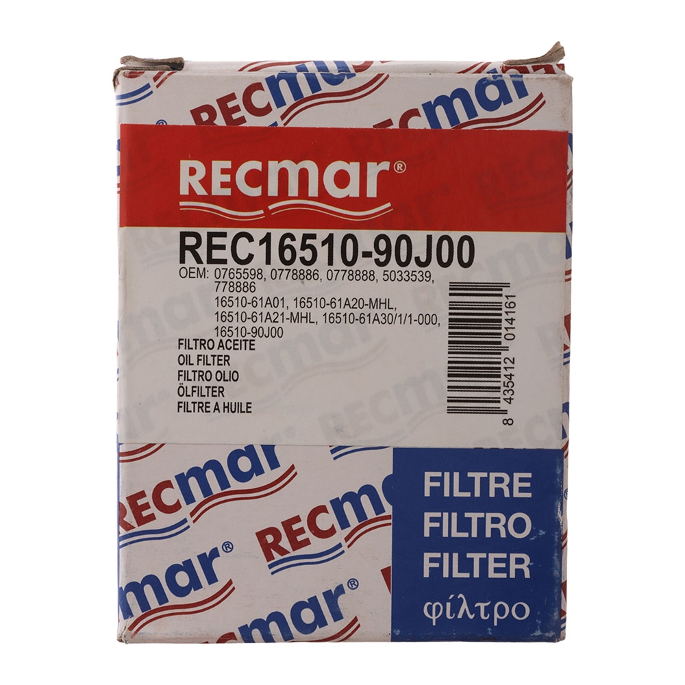 Recmar 16510-90J00 Oil Filter for Suzuki DF115A/DF140A and Johnson Evinrude 90-115HP Outboard Engines