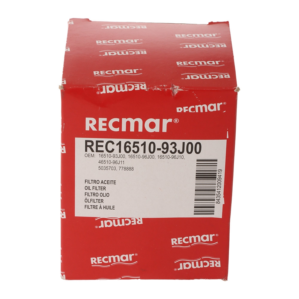 Recmar 16510-93J00 Oil Filter for Suzuki DF200/DF225/DF250/DF300/DF350 and Johnson Evinrude 200-250HP Outboard Engines