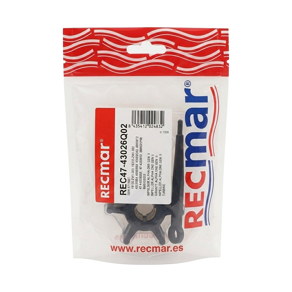 Recmar 47-43026Q02 Water Pump Impeller for Mercury/Mariner/Honda/MerCruiser Outboard