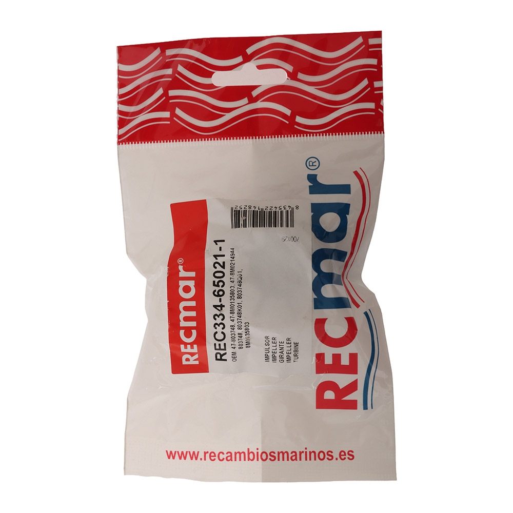 Recmar 334-65021-1 Water Pump Impeller for Mercury/Tohatsu Outboard