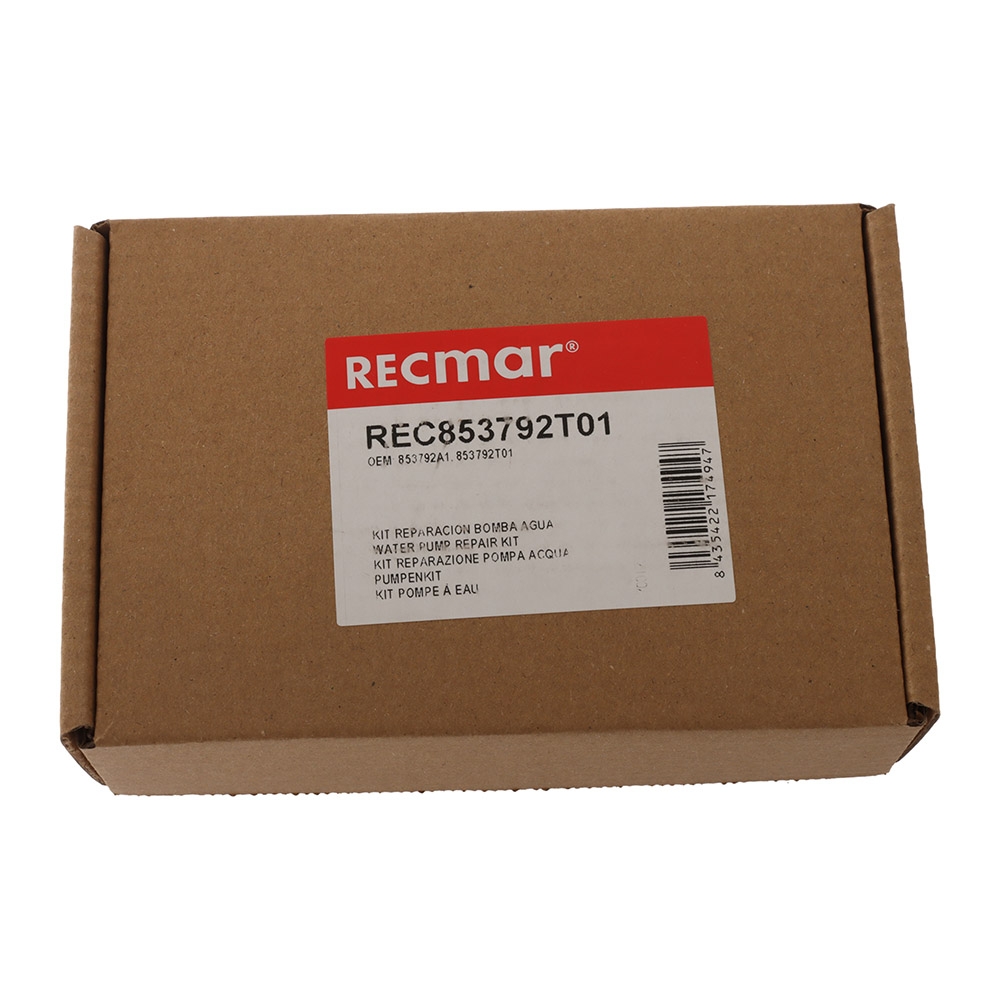 Recmar 853792T01 Water Pump Repair Kit for Mercury 20-30HP 2CYL Outboards