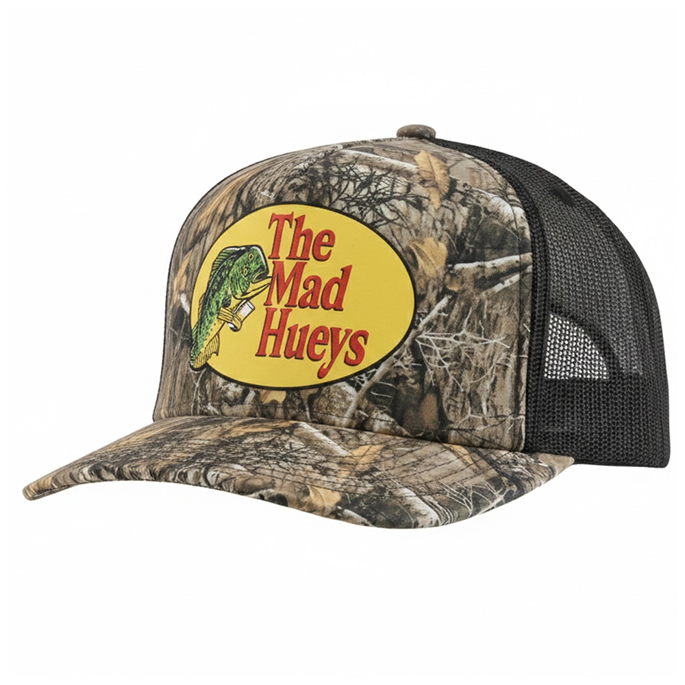 The Mad Hueys Pro Hueys Foam Trucker Cap Woodland Camo