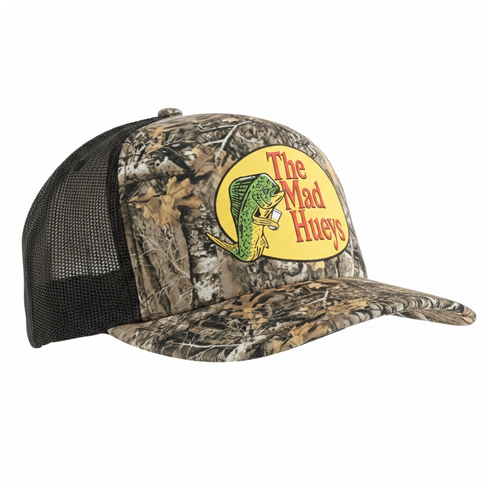 The Mad Hueys Pro Hueys Foam Trucker Cap Woodland Camo
