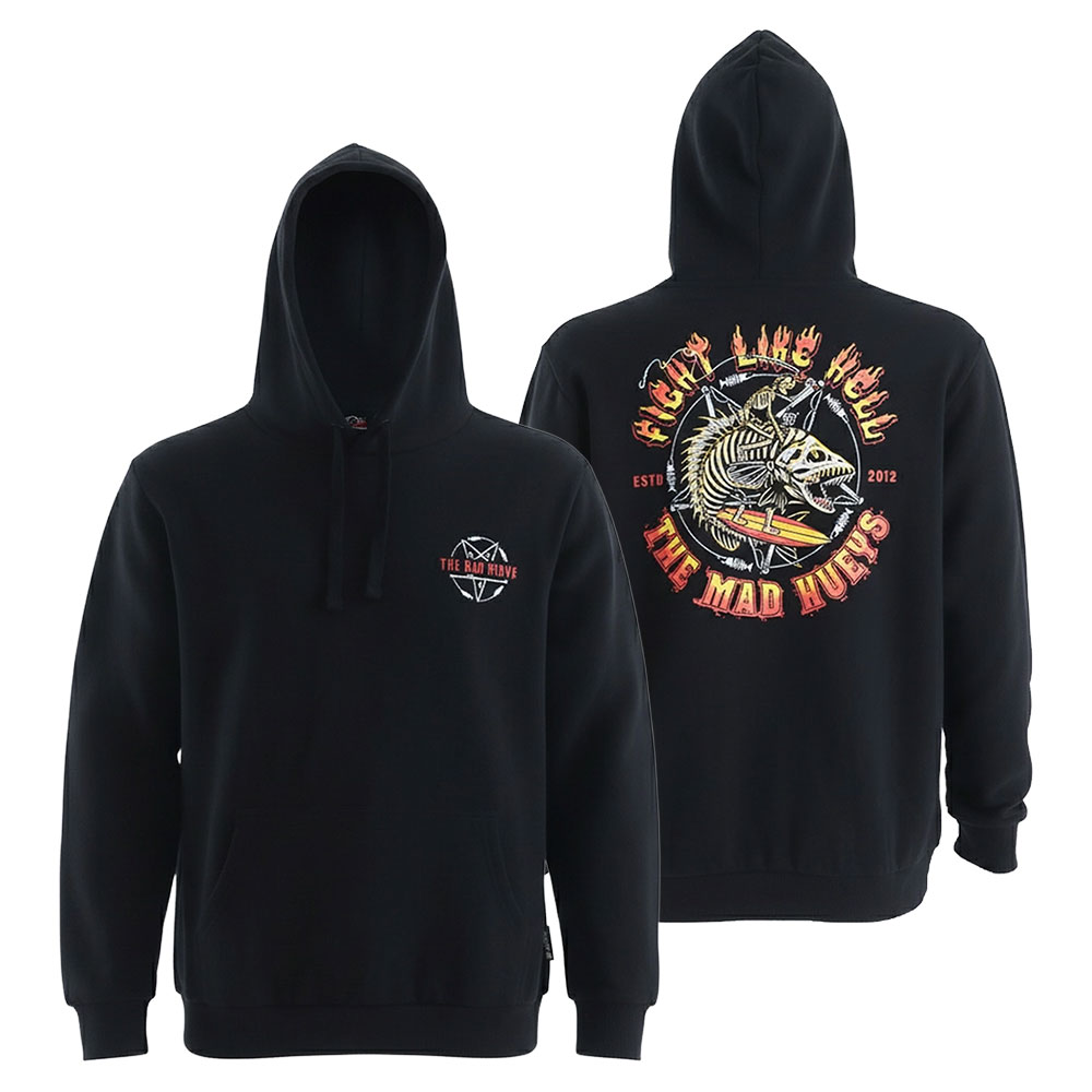 The Mad Hueys Fight Like Hell Mens Pullover Hoodie Black