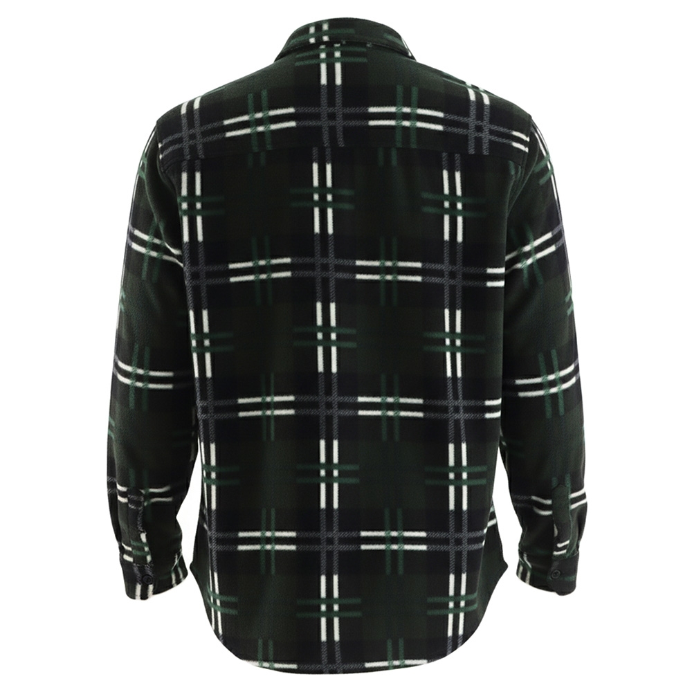 The Mad Hueys Skeleton Paradise Mens Fleece Shacket Oil Green