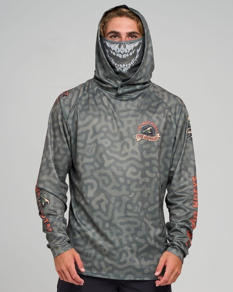 The Mad Hueys Captain Two Faced UPF 50+ Hooded Fishing Jersey