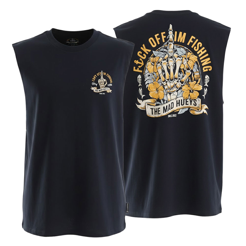 The Mad Hueys Fk Off Fish Mens Singlet