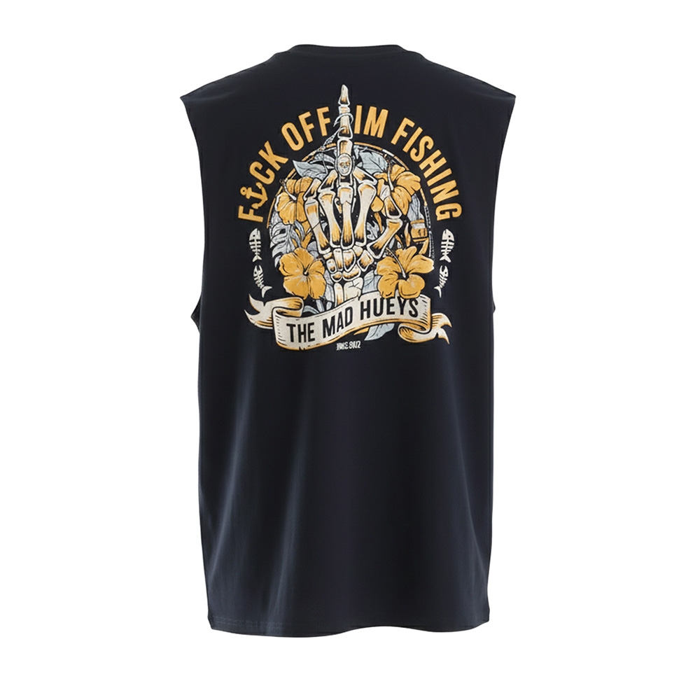 The Mad Hueys Fk Off Fish Mens Singlet