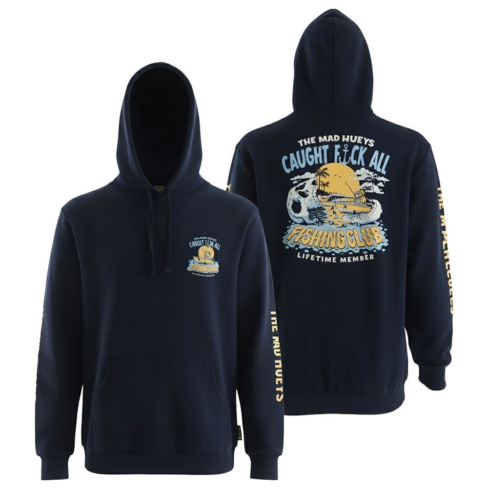 The Mad Hueys Caught Fk All Jaw Mens Pullover Hoodie Navy