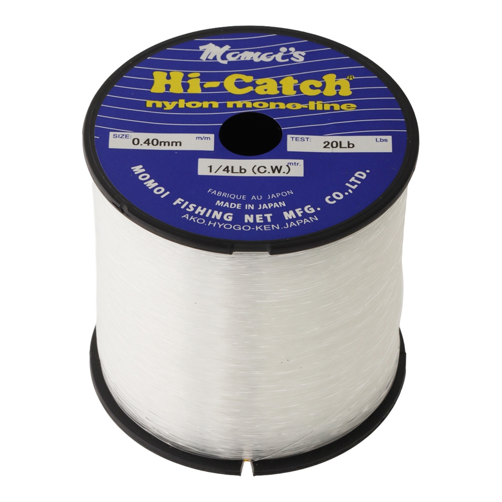 Momoi Hi-Catch Classic Nylon Mono Line 1/4lb Spool Clear 20lb 0.40mm 750m
