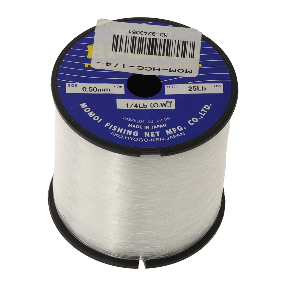 Momoi Hi-Catch Classic Nylon Mono Line 1/4lb Spool Clear 25lb 0.50mm 500m