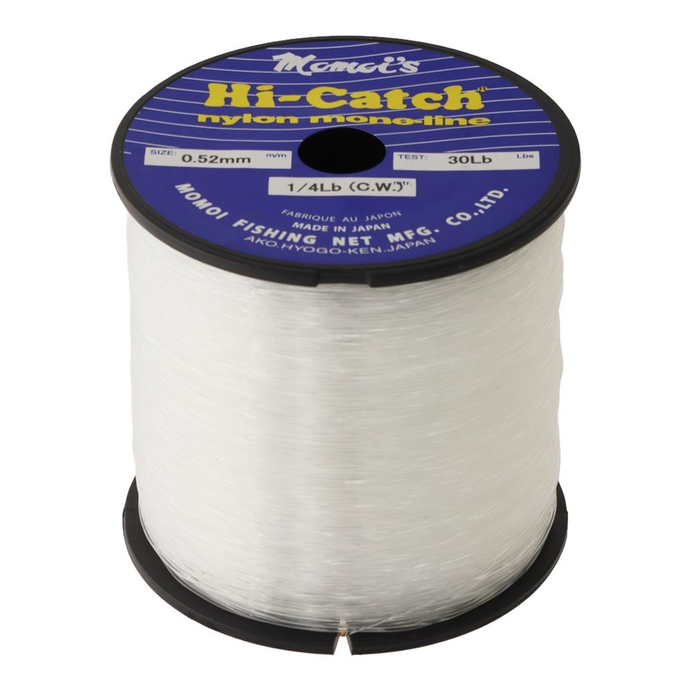 Momoi Hi-Catch Classic Nylon Mono Line 1/4lb Spool Clear 30lb 0.52mm 450m