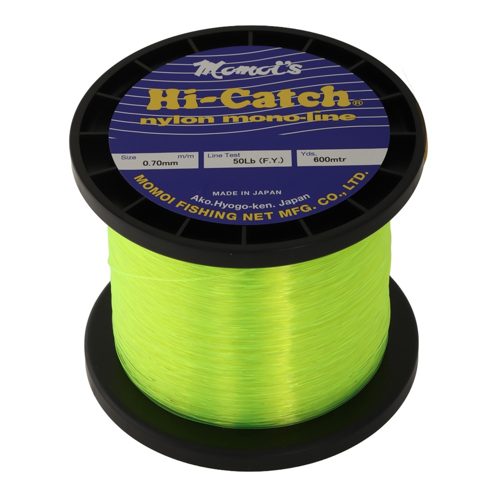Momoi Hi-Catch Classic Nylon Mono Line Fluorescent Yellow 50lb 0.70mm 600m