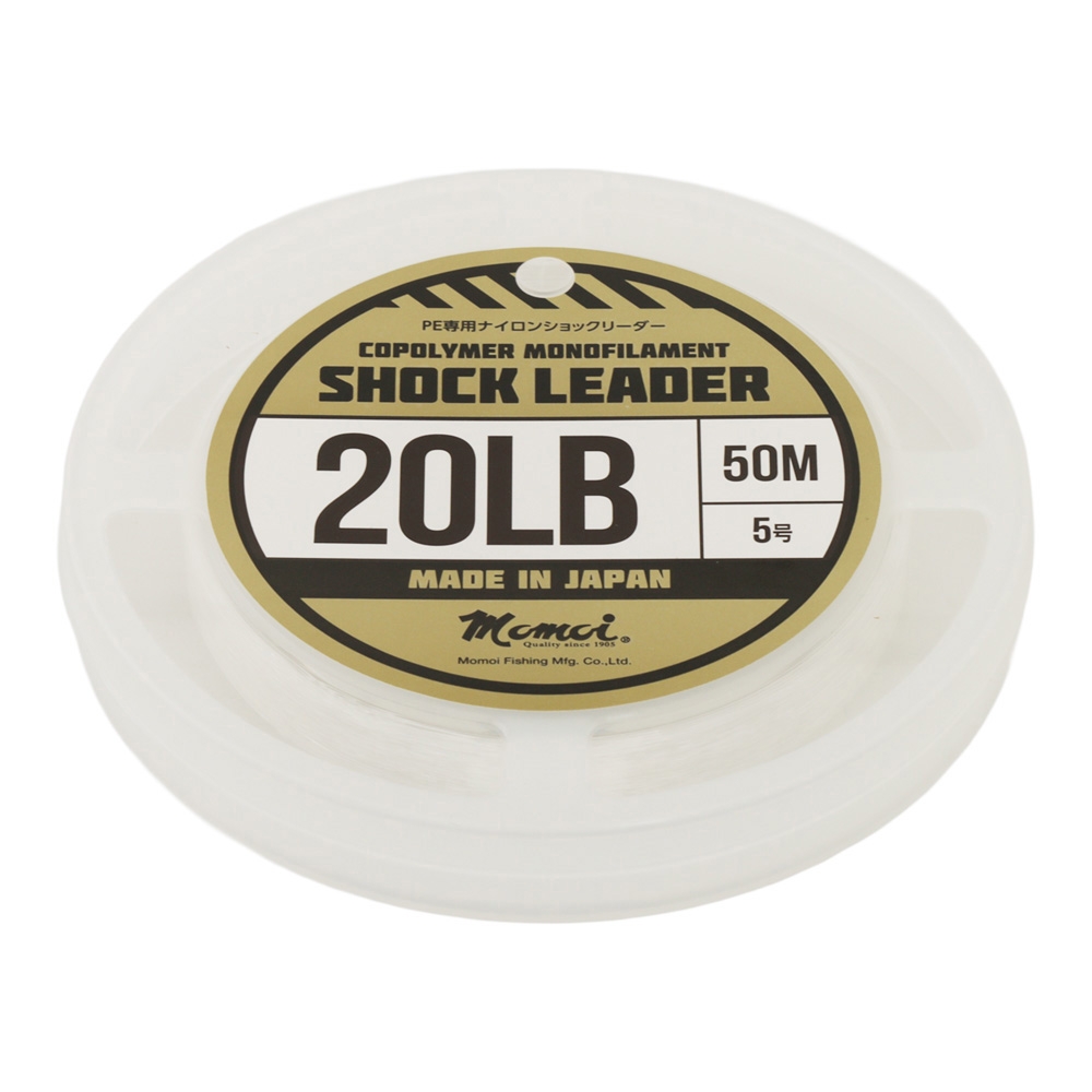 Momoi PE Shock Leader Co-Polymer Monofilament Clear 50m 20lb 0.37mm 