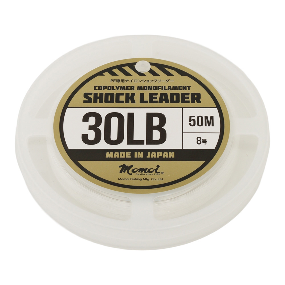 Momoi PE Shock Leader Co-Polymer Monofilament Clear 50m 30lb 0.47mm 