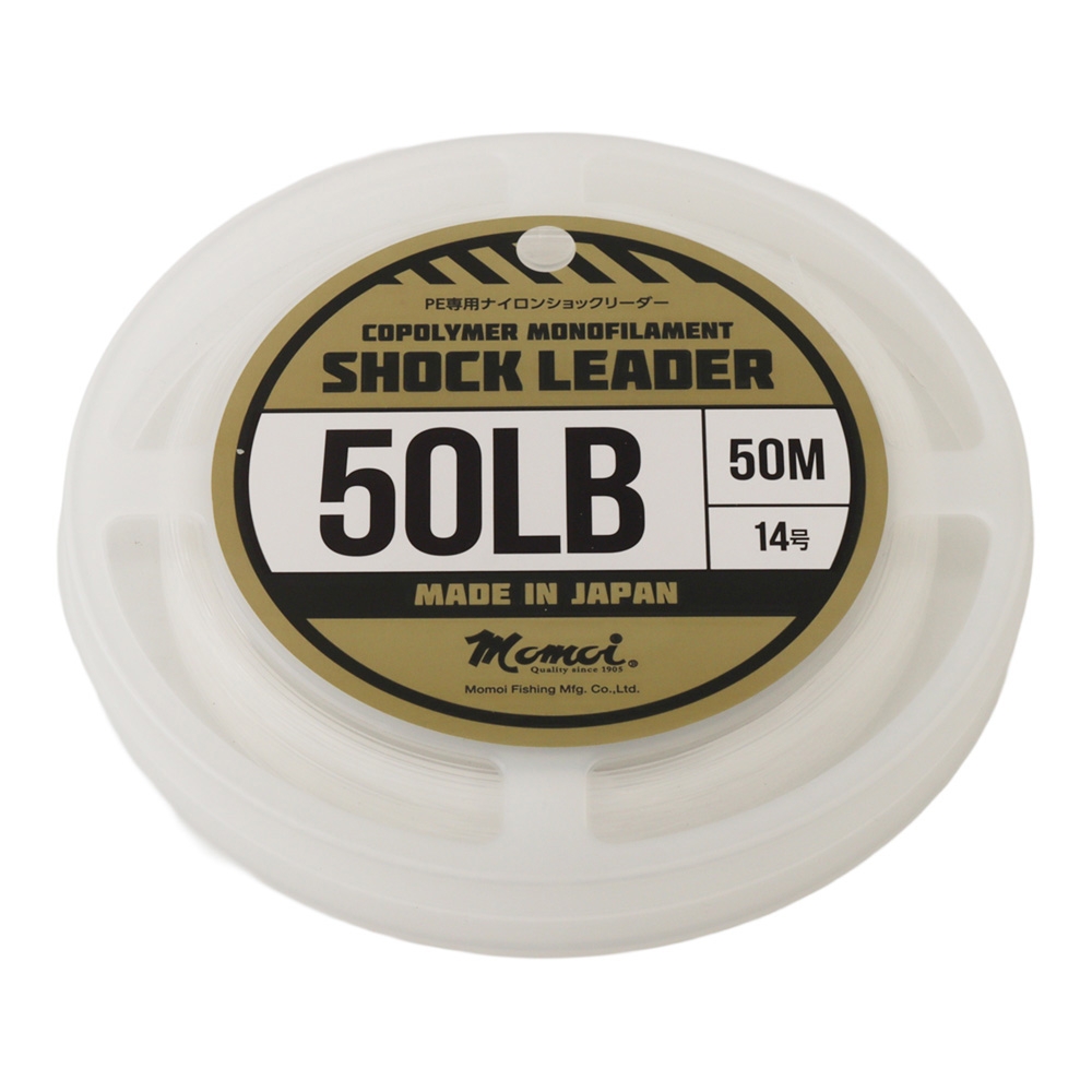 Momoi PE Shock Leader Co-Polymer Monofilament Clear 50m 50lb 0.62mm 