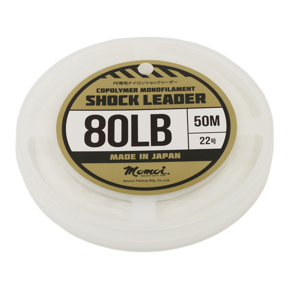Momoi PE Shock Leader Co-Polymer Monofilament Clear 50m 80lb 0.78mm 